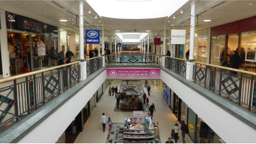 Inside a shopping mall.