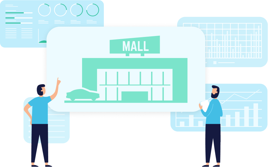 Shopping mall illustration.